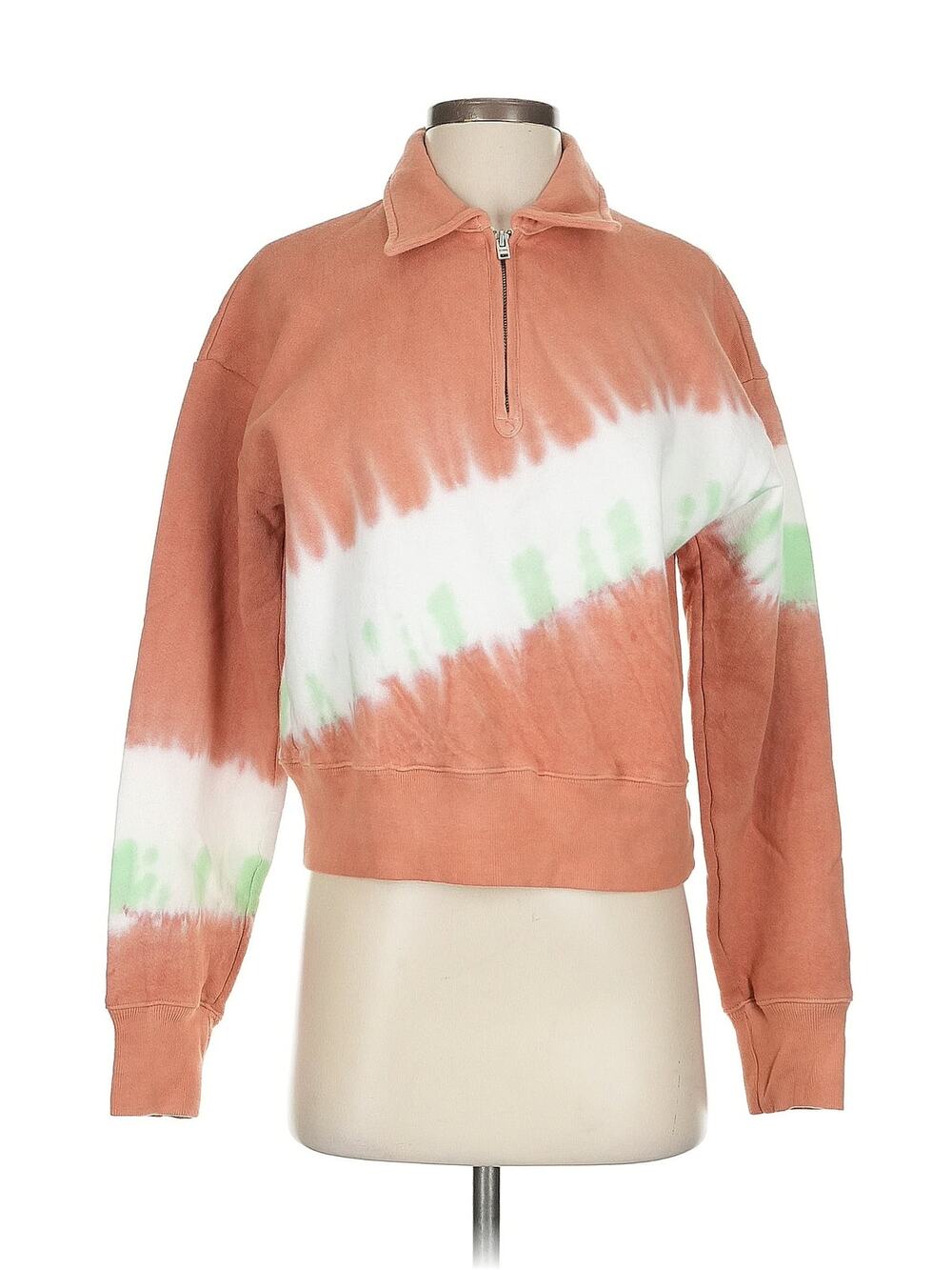 Re/Done x Hanes 70s half zip Sweatshirt Made in USA Tie Dye Size Small